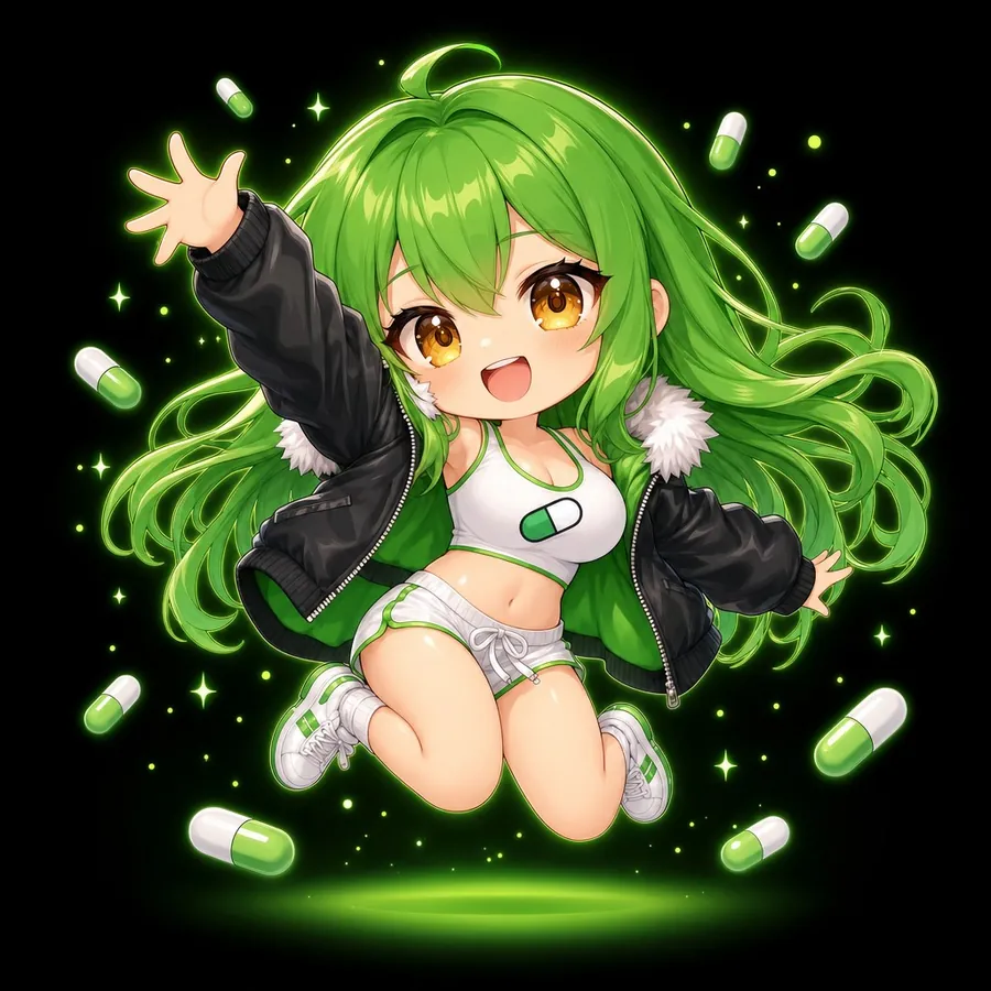 Chibi $PUMP girl jumping
